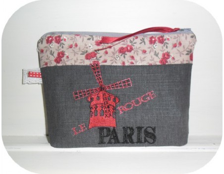 Motif de broderie machine paris Moulin Rouge