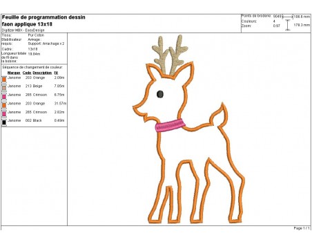 Instant download machine embroidery design fawn