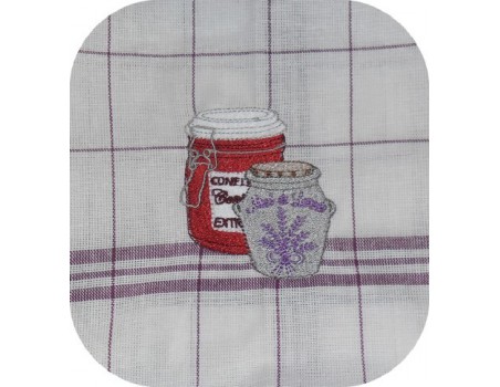 Motif de broderie machine  miel et confiture