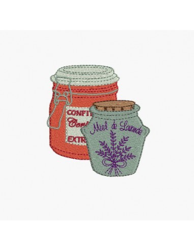 Instant download machine embroidery design Provence cherry jam