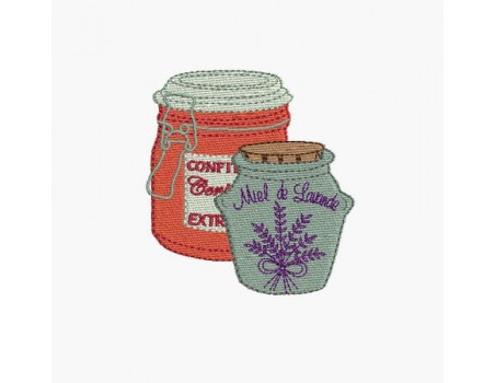 Instant download machine embroidery design Provence cherry jam