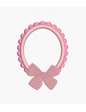Motif de broderie machine cadre noeud romantique