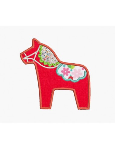 Motif de broderie machine cheval russe décoré