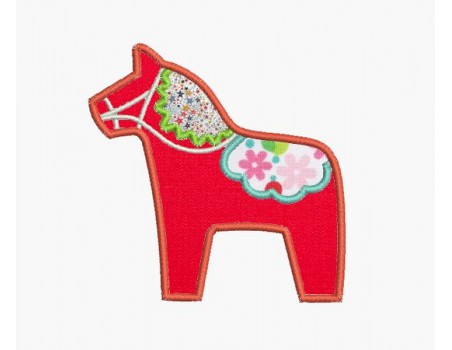 Motif de broderie machine cheval russe décoré