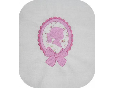 Instant download machine embroidery girl doing cutting