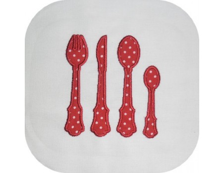 Instant download machine embroidery design cutlery