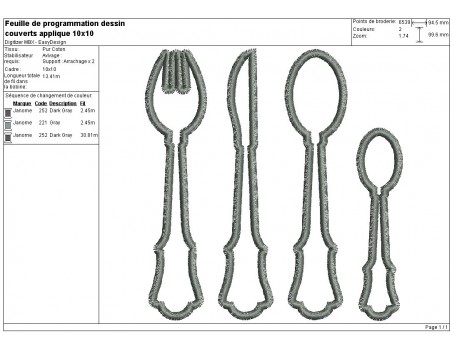 Instant download machine embroidery design cutlery