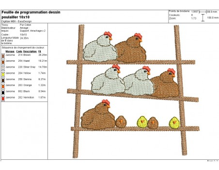 Instant download machine design embroidery hen house