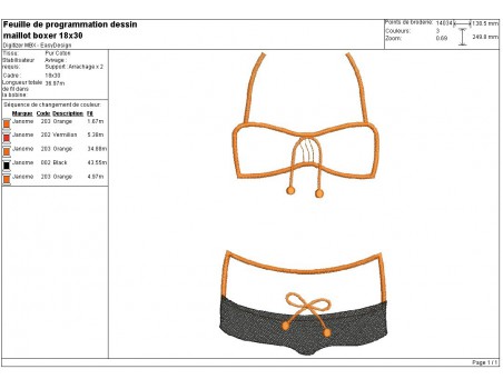 Instant download machine embroidery design Swimsuit bikini
