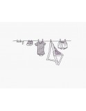 Motif de broderie machine linge bébé en redwork