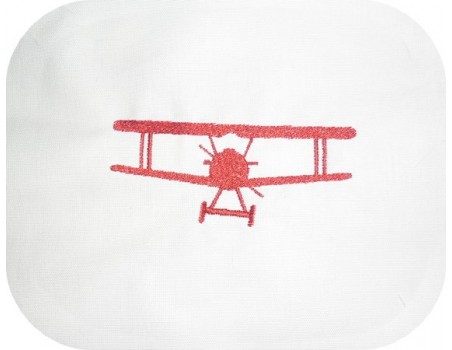 Motif de broderie machine avion de face