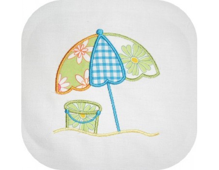 Motif de broderie machine parasol de plage