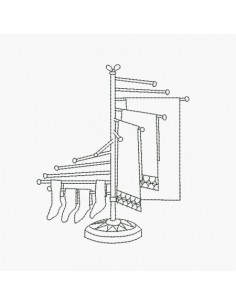 Motif de broderie machine étendoir à linge rétro