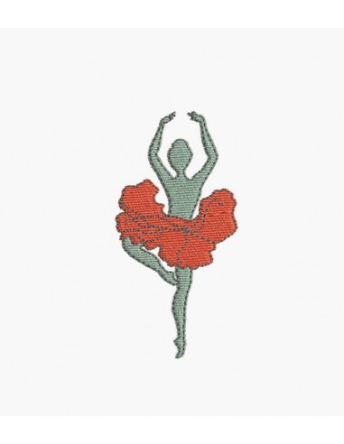 Motif de broderie machine danseuse coquelicot