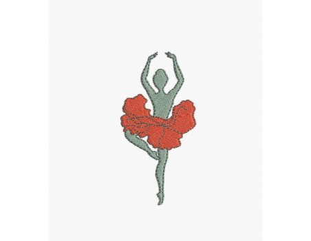 Motif de broderie machine danseuse coquelicot