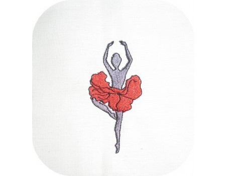 Motif de broderie machine danseuse coquelicot