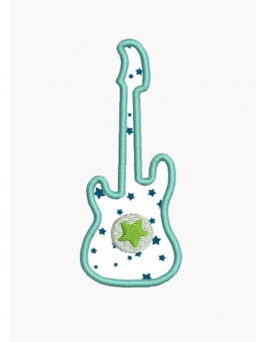 Motif de broderie machine guitare appliquée