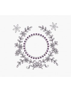 Motif de broderie machine cadre pâquerette