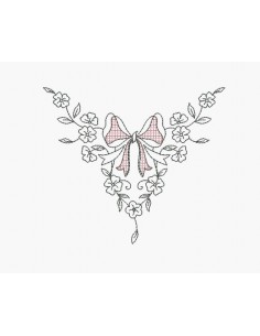 Motif de broderie machine ruban aux fleurs
