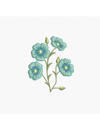 Instant download machine embroidery design  flax flower