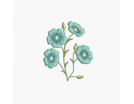 Instant download machine embroidery design  flax flower