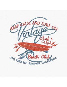 Motif de broderie machine vintage surf