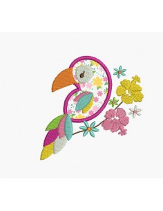 Motif de broderie machine perroquet
