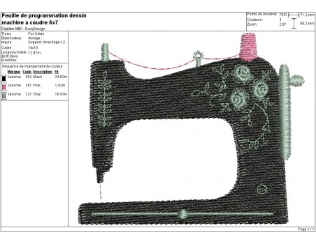 Motif de broderie machine machine à coudre