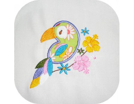 Instant download machine embroidery design parrot