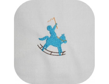 Instant download machine embroidery design boy on a rocking horse