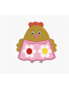 Instant download machine embroidery design pullet