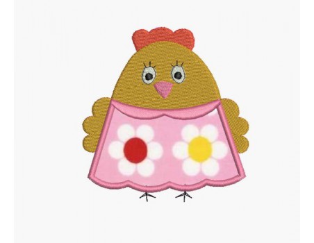 Instant download machine embroidery design pullet