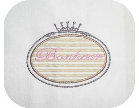 Instant download machine embroidery design advertising label bouquet de provence