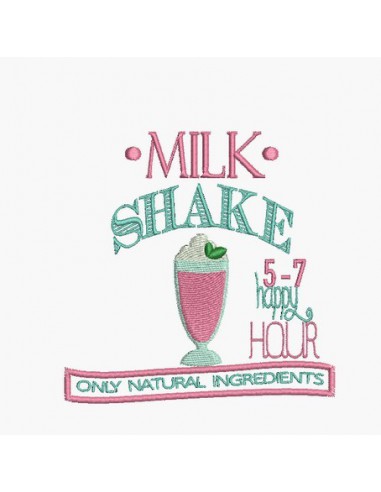 Motif de broderie machine milk shake