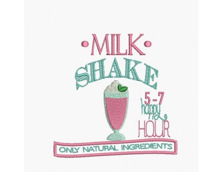 Motif de broderie machine milk shake
