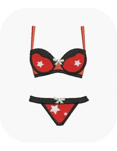 Motif de broderie machine lingerie push up