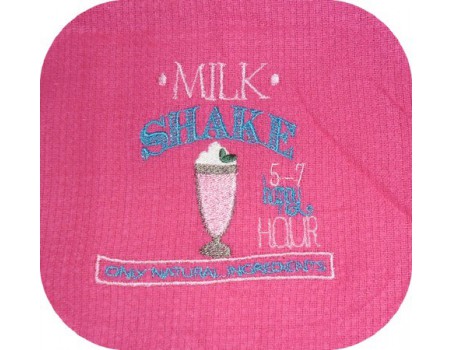 Instant download machine embroidery design milk shake