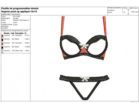 Instant download machine embroidery design applique push up bra