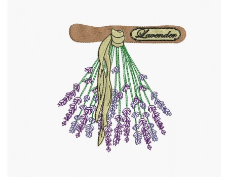 Motif de broderie machine bouquet de lavande séchée