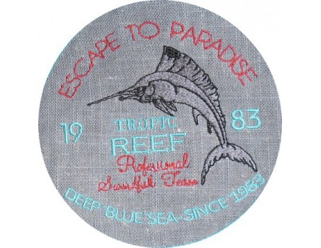 Instant download machine embroidery design swordfish fishing