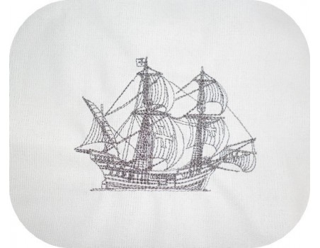 Instant download machine embroidery design boat galleon