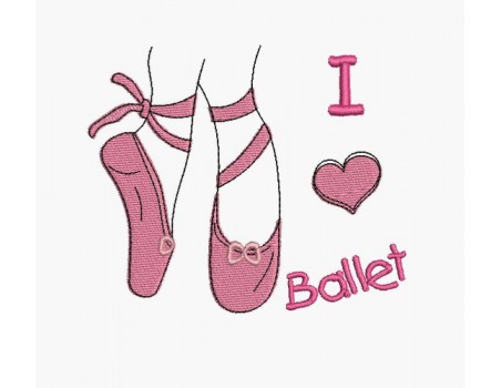 Instant download machine embroidery design ballet shoes