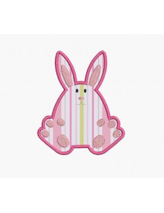 Motif de broderie machine lapin appliqué