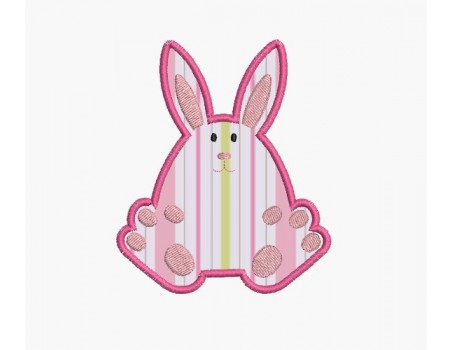 Motif de broderie machine lapin appliqué