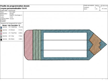 Instant download machine embroidery design pen customizable