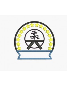 Instant download machine embroidery design judo badge