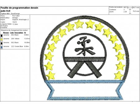 Motif de broderie machine judo