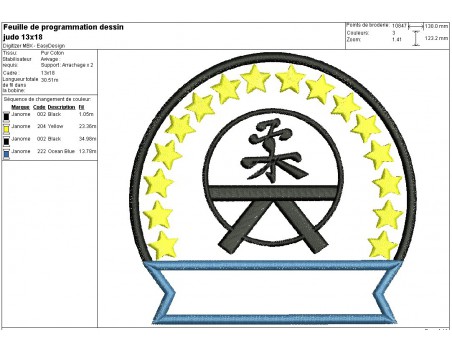 Motif de broderie machine judo