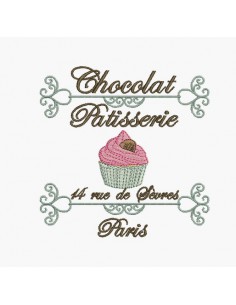 Motif de broderie machine gâteau patisserie