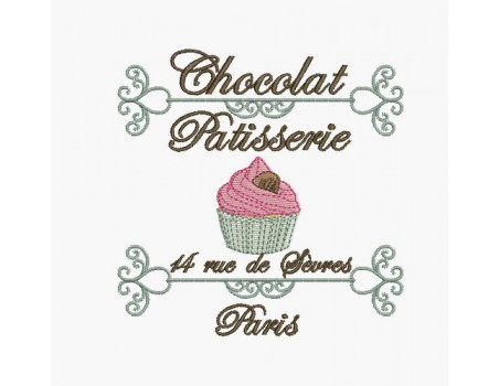 Motif de broderie machine gâteau patisserie